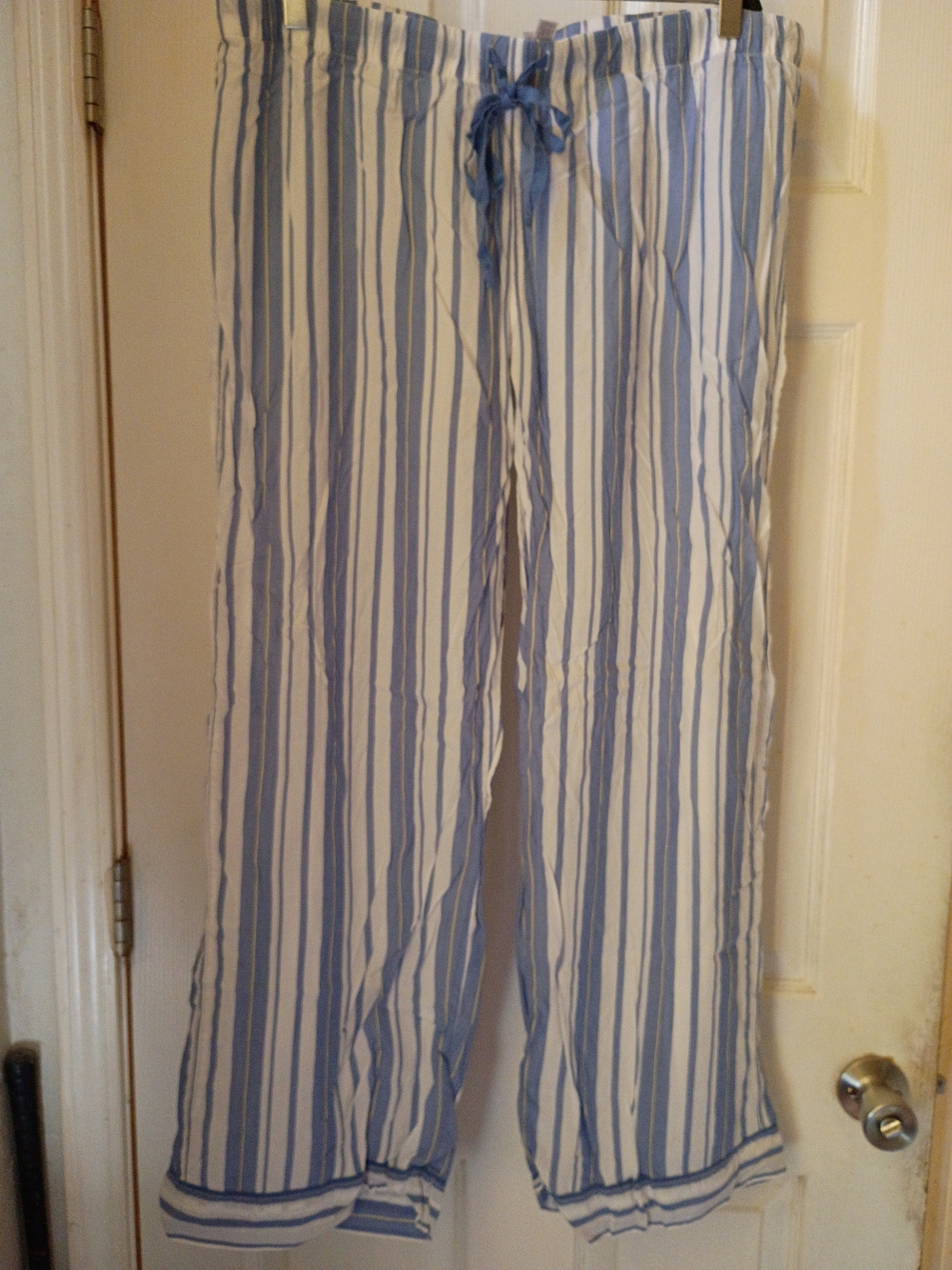 Gilligan & O'Malley Blue and White Striped Lounge Pants, XL